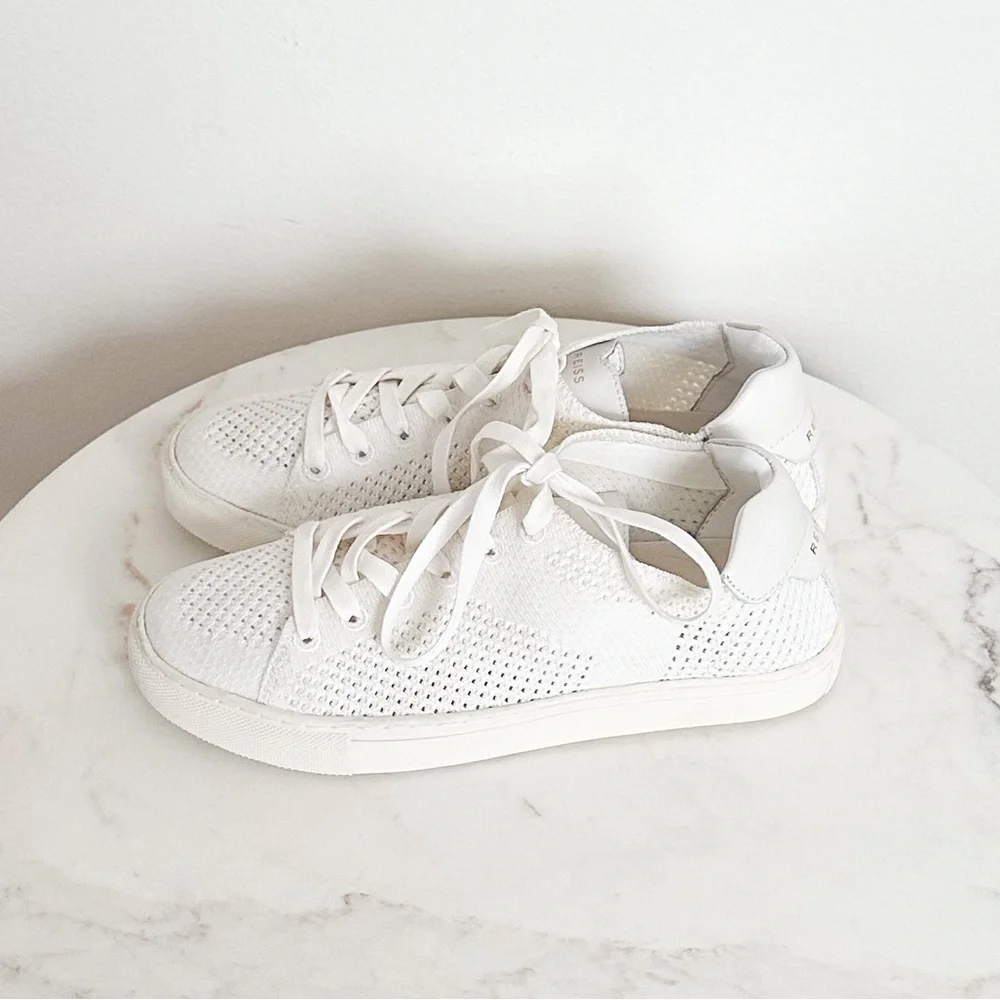 Reiss NEW Brackley Knit Off White Sneakers Size 6 - Picture 6 of 9
